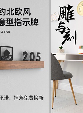 卡通门牌号码牌家用民宿客栈房间号门牌定制创意个性楼栋房号牌镂