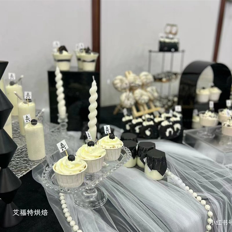 新款黑色压克力甜品台架子摆台展示架商务茶歇摆台婚礼茶歇摆台