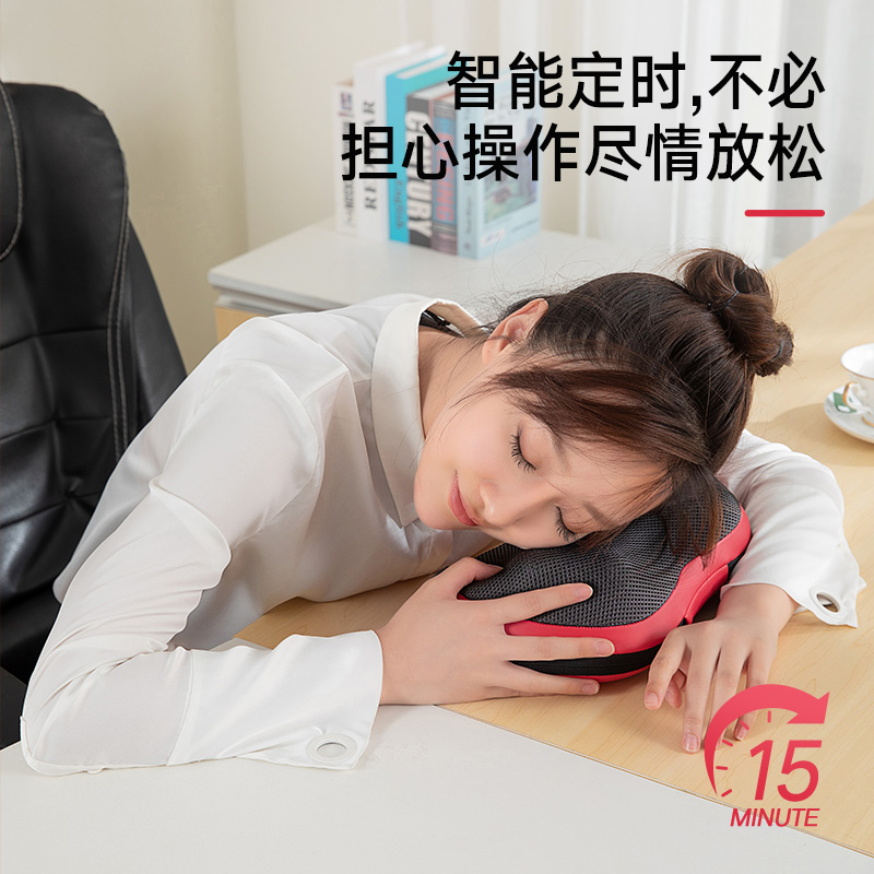 乐伴颈椎按摩器腰部背部靠垫颈部颈肩揉捏多功能按摩枕仪车载家用