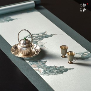 归云居 云霞翠轩织锦茶席套组中式复古茶桌台布垫子禅意布艺桌旗