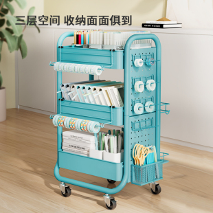 易瑞康移动书架书柜储物车带轮小推车家用书房学生儿童书架置物架
