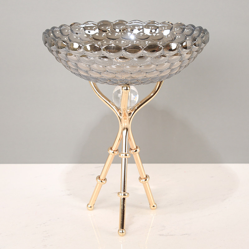 水晶玻璃高脚果盘创意装饰水果盘糖果盘干果盘客厅餐桌样板间摆件,家居饰品,果盘/果篓,淘宝优惠券,粉丝福利购,淘宝优惠卷