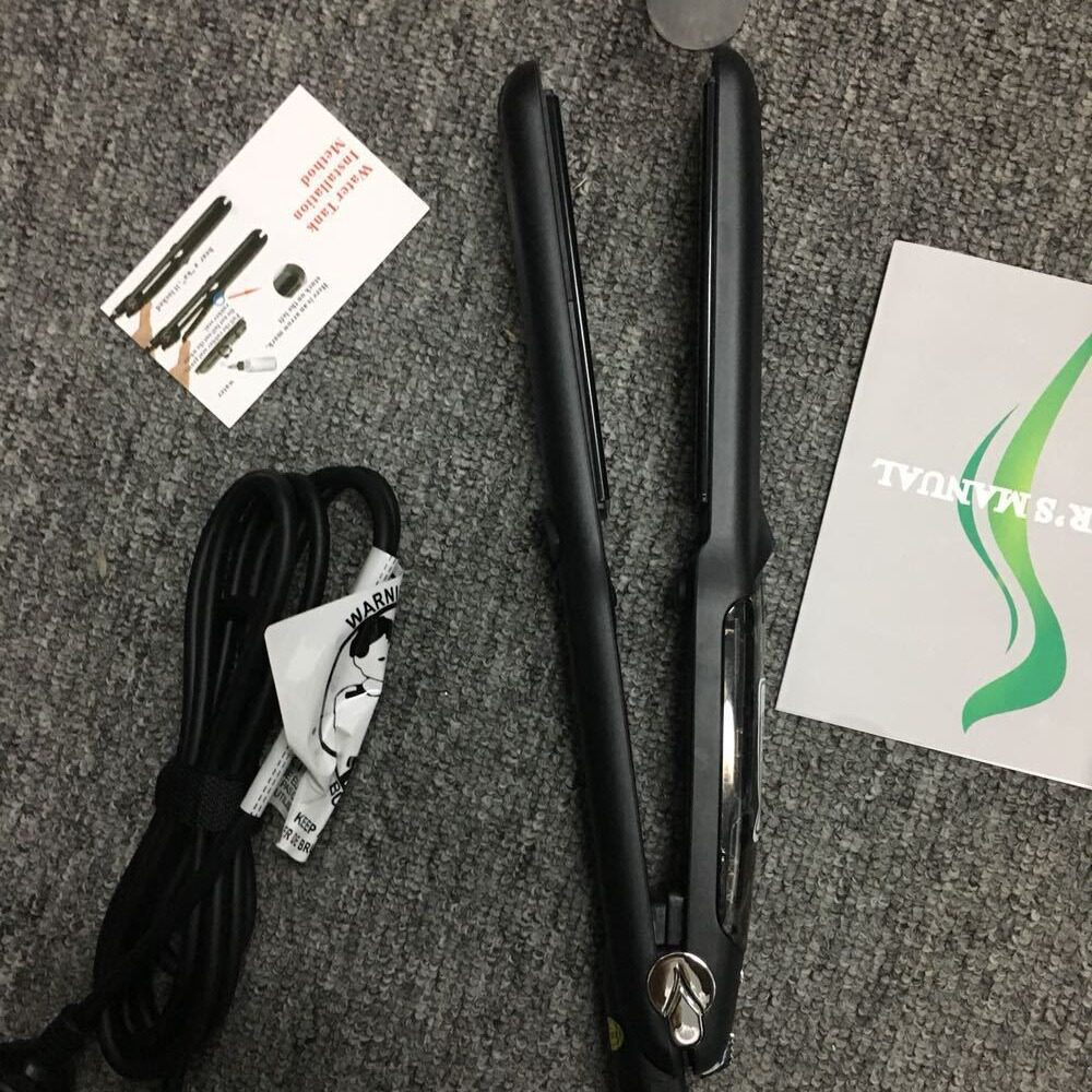 虾皮亚马逊LCD显示屏蒸汽直发器卷直两用直发板代发电气石陶瓷