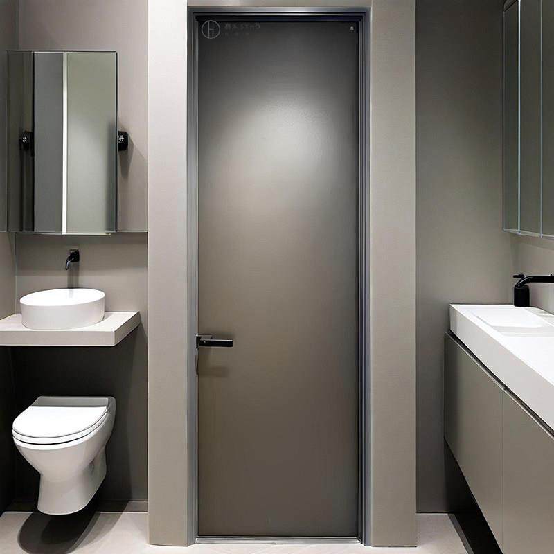 酒店公寓卫生间浴室门厂家定制金钻油砂玻璃门夹胶玻璃工程门出口