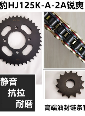 适用豪爵钻豹HJ125K-A-2锐爽EN125-2E/F牙盘链轮链盘套链油封链条