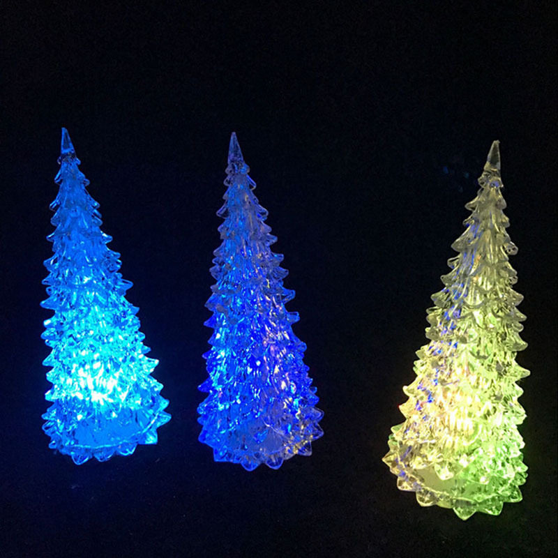 亚克力水晶七彩LED发光小夜灯