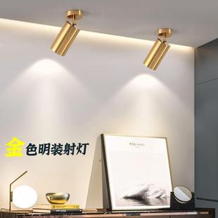 店铺餐饮婚纱画廊明装 金色射灯led轻奢服装 家用背景墙过道吸壁灯