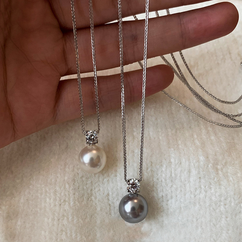 日本品质s925纯银珍珠项链女轻奢小众毛衣链高级感百搭秋冬锁骨链