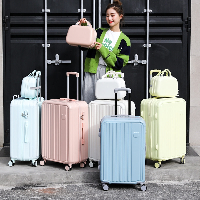 不莱玫官网儿童小熊款行李箱女20学生小清新旅行拉杆箱子母24密码