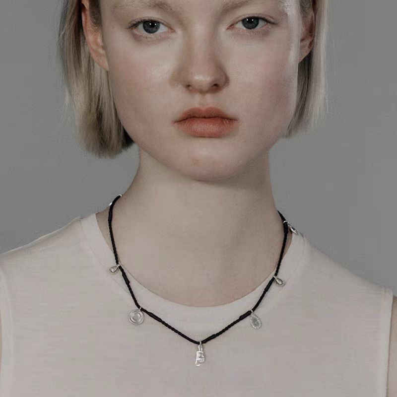 日本品质秋季热款编绳项链个性百搭叠戴项链气质简约小众设计款锁