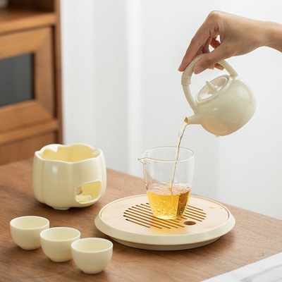 简约轻奢提梁壶功夫茶具套装家用泡茶壶茶杯全套温茶炉伴手礼品