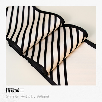 新款斜角丝巾仿真丝腰果花波点印花长条高级感飘带领巾女腰带