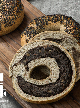 活动福利~梨木巷黑芝麻贝果面包饱腹代餐营养早餐手作三明治欧包