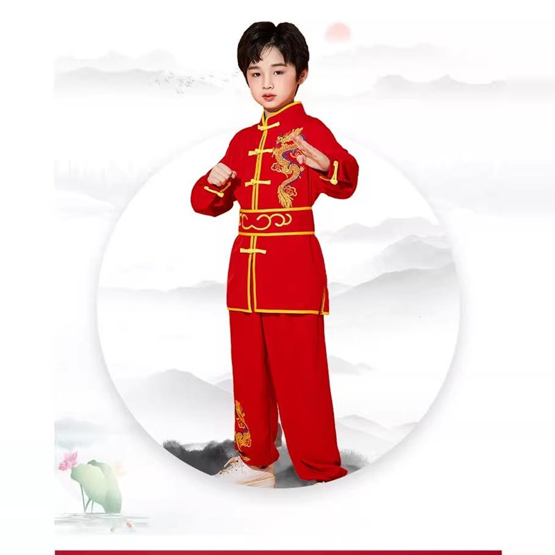 速发六一武术表演服中国风体考比赛演出服男武馆练功训练服装太极