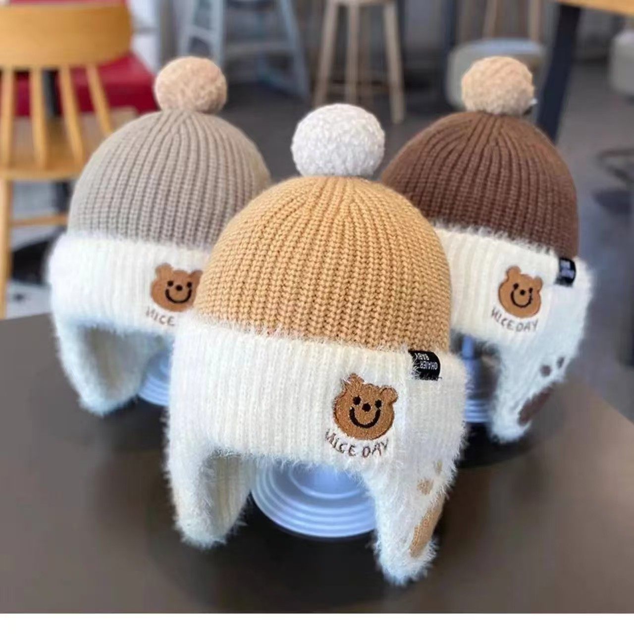 儿童帽子秋冬男孩潮牌新款可爱小熊针织护耳儿童帽秋冬保暖毛线婴,童装/婴儿装/亲子装,耳套/耳暖,淘宝优惠券,粉丝福利购,淘宝优惠卷