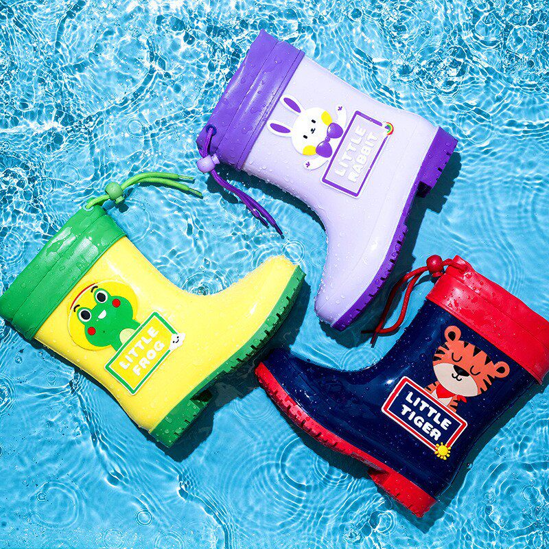 儿童雨鞋女童防滑水鞋中大童雨靴男童中筒耐磨雨水鞋卡通轻便胶