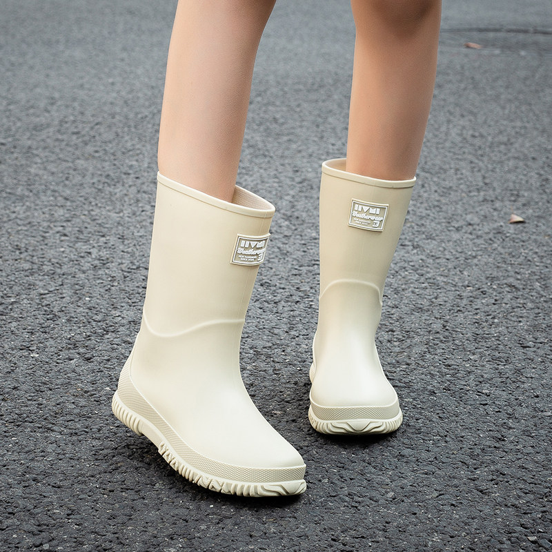 韩版中筒雨鞋女款时尚加绒保暖雨鞋厨房工作防水防滑水鞋软底胶鞋,女鞋,雨鞋,淘宝优惠券,粉丝福利购,淘宝优惠卷