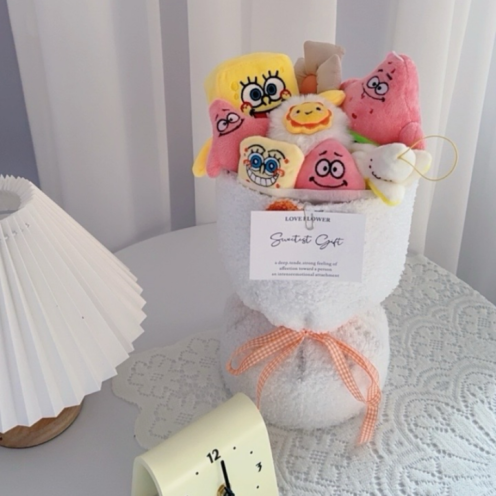 玩偶花束海绵宝宝生日礼物女生女孩公仔情侣手工diy送闺蜜儿童节