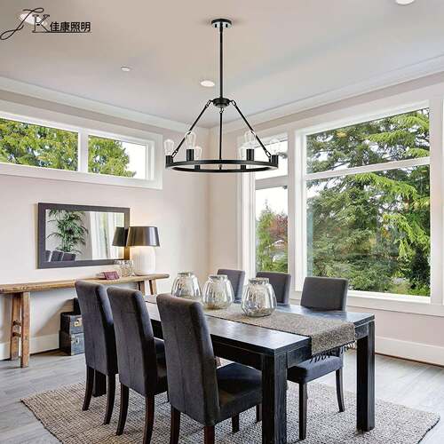 B美11132式乡A村铁艺复古吊灯中岛厨吧台餐厅房F岛酒店工程灯具