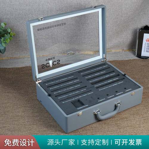 透明开亚窗克力卡盒PULKR提手色箱灯饰样品箱色样品展示盒卡色卡