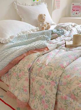 春秋豆全棉a被官类加厚BM240710保暖豆绒被四季双人小清新李奇大