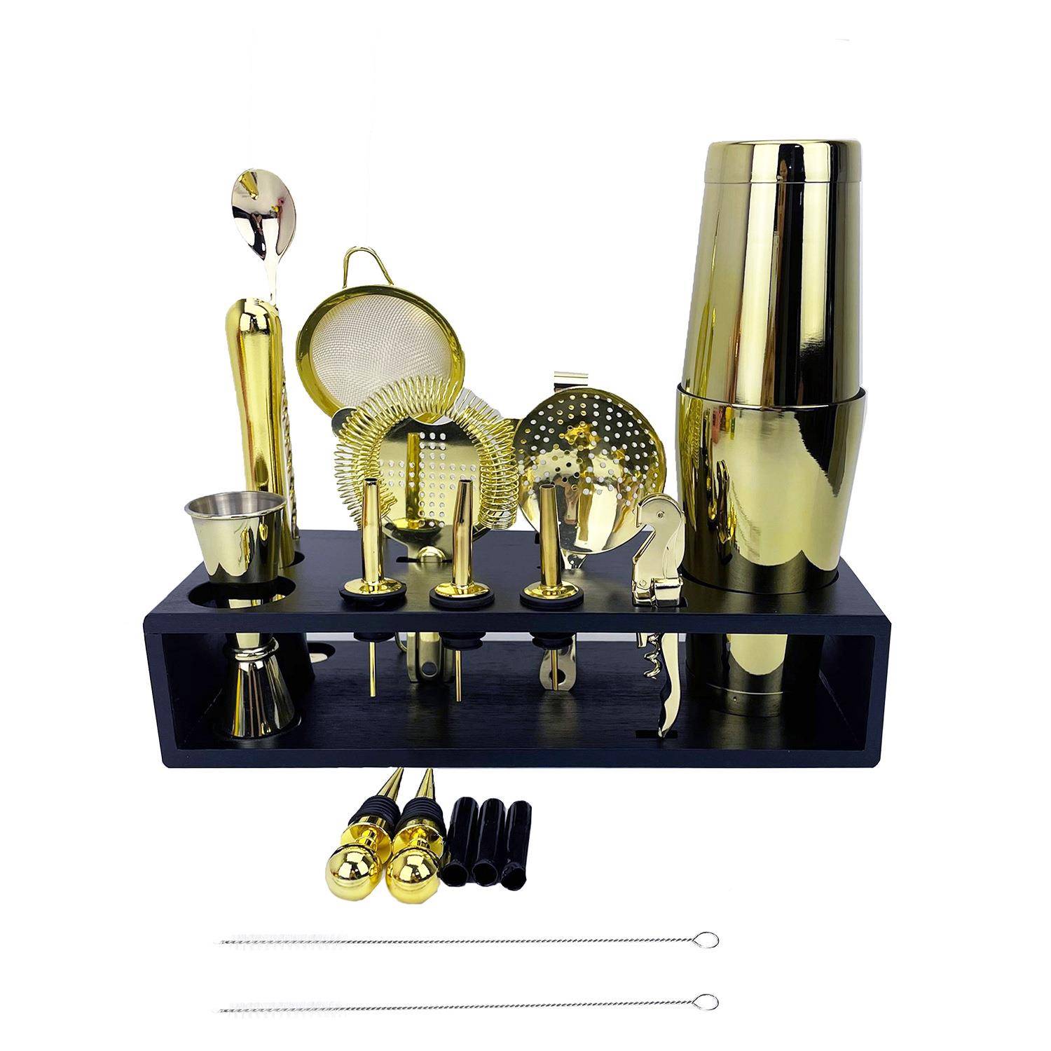 跨境家用新款现货士顿l调酒波器套装21件套厂家直供KM-TZS1可印制