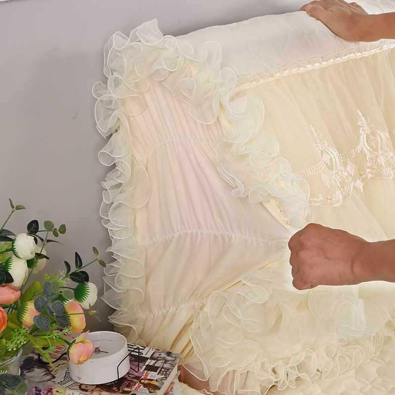 包床头罩蕾花边丝加软床头保护罩夹防棉厚床头套保护罩TPW尘罩迪