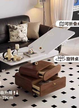 式复古实几小户型茶升降美木式客厅家用法轻73719奢餐桌新款茶桌