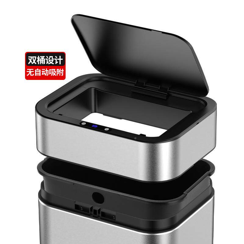 30L40L50L智MJ/智能能垃圾容大量桶货锈源不钢感应垃圾桶带轮子