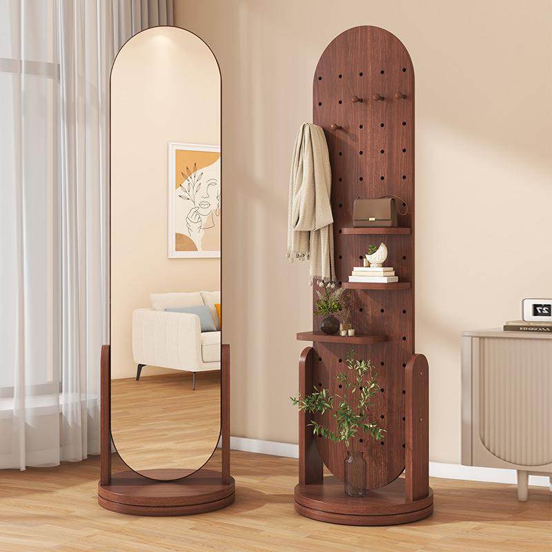 简约衣镜可移动旋穿转家用卧无品牌/室衣挂一体镜身落地试衣全子