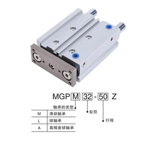 M带导杆/气缸G/PL12/16/20/2537912/4050/63大推力双作用球轴承气