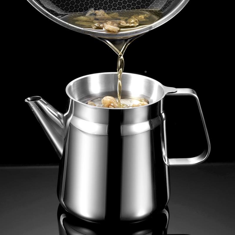 不锈油壶家用钢过滤房罐带盖油瓶多油JOE功能橄榄油储油器厨醋壶