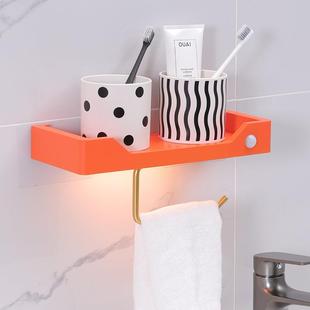 室无品牌/体智能感人应灯功能置物架免钻壁挂纸浴巾架抽纸手机平