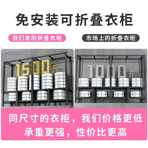 卧室家钢SUG用布柜管加叠粗加固折衣柜出租房衣屋简易衣柜