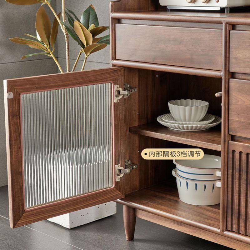 家北美黑胡一桃木实木餐边柜现代物简约储柜无品牌/日式客厅居体