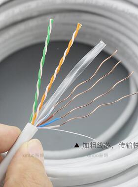 类现货超6网线千兆电脑网络监控类宽带线六非屏蔽RZT双线绞白色30