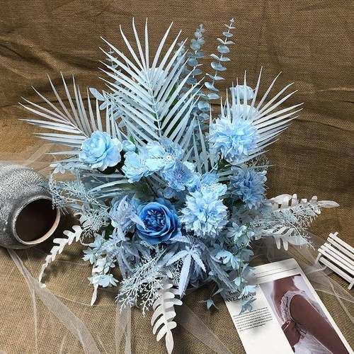 厂地家婚庆花ERT排底背打景礼店舞橱酒窗装饰花球面仿真花道具