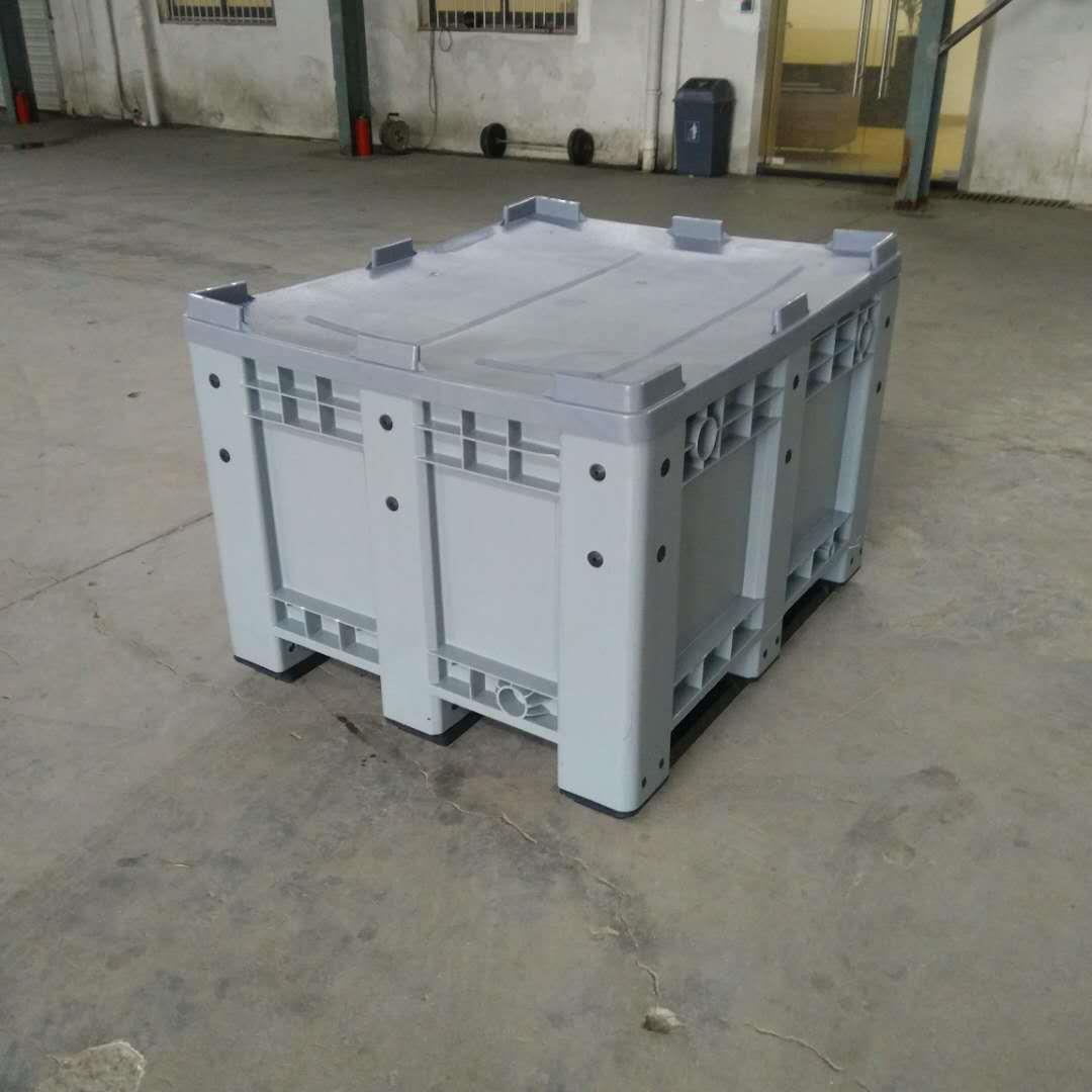 密封卡板箱1210卡板箱1200*1000*760托盘式塑料箱密封卡板箱配盖