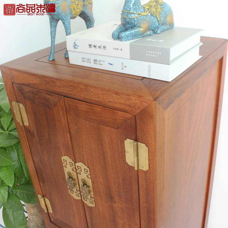 中式实木转角柜卧室香樟木收纳带门储物边柜现代简约客厅角落斗柜