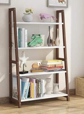 梯形置实木落地多学生书架省CYQ空间客厅房书层卧室简易物储物架