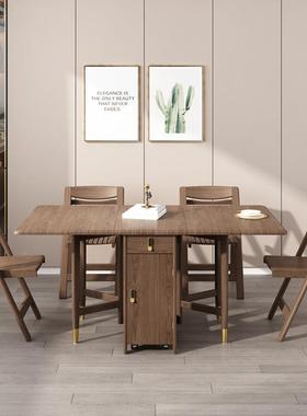 折叠餐桌家用现代约小户型吃子饭桌实ZG-66808木简饭桌省空长间方