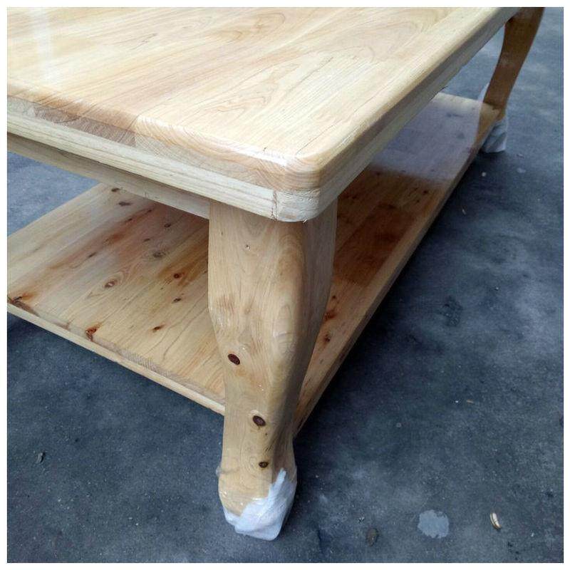 家用小户型木质茶几双柏木足茶几简约现层代条几形虎茶几无品牌/