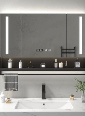 浴室镜柜挂墙式洗手卫妆生OJC镜子带物架厕所梳台防水毛置巾杆镜