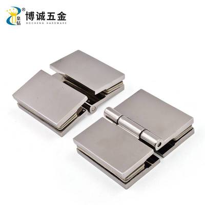 304不锈钢方型内开配盖合页浴室玻璃门180度平开合页铰链镜光