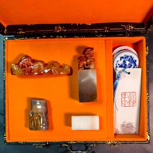 中印寿山石老挝创冻石狮子钮头名书画闲章文金石KJV篆姓刻印章收