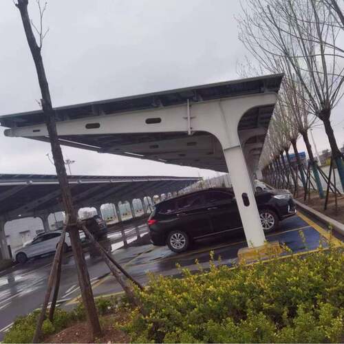 支光伏7字型车棚架膜结棚构机无品牌/动车车棚钢架金雨铝合钢梁