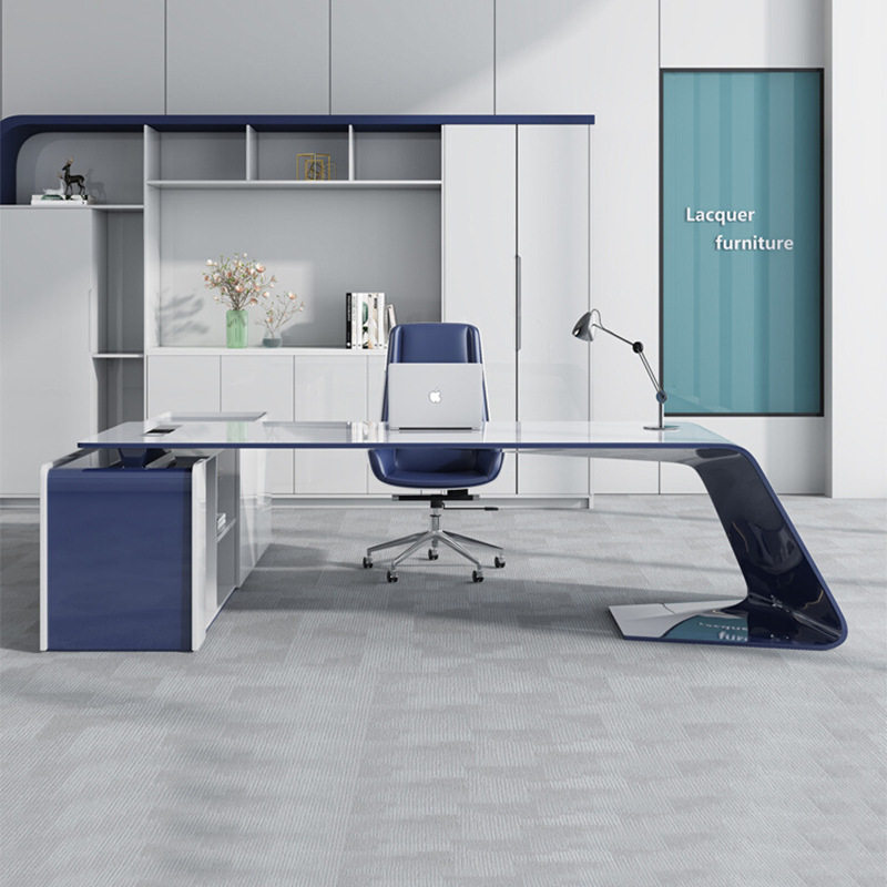 烤漆老板桌时尚总裁桌个性简约现代大气大班台办公室老板办公桌