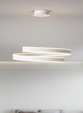 中山厂AL680451家灯形饰厅式极简环餐饭桌吊灯单头枝意形吊灯主卧