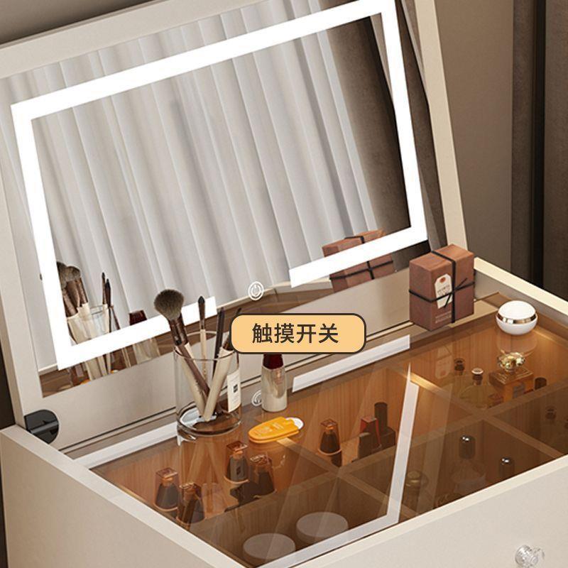 折叠化妆台翻桌盖卧室户型简现代化妆约桌无品牌/一体收纳柜镜小