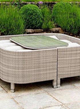 户椅外藤沙PEV发双人藤制家阳休闲台仿藤沙发桌椅具组合庭院藤沙